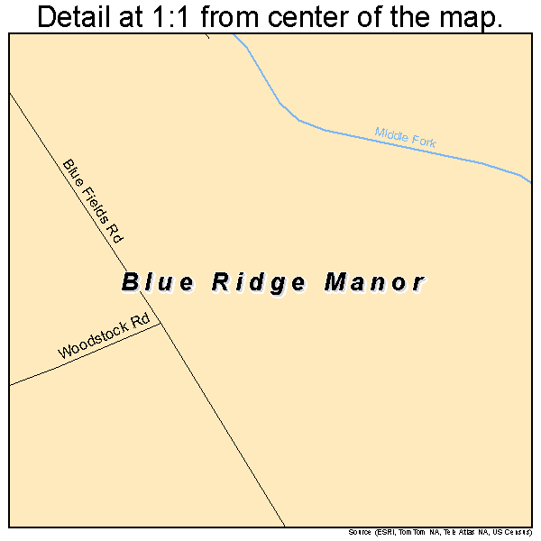 Blue Ridge Manor, Kentucky road map detail