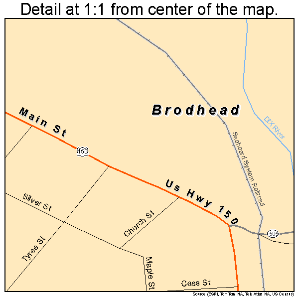 Brodhead, Kentucky road map detail