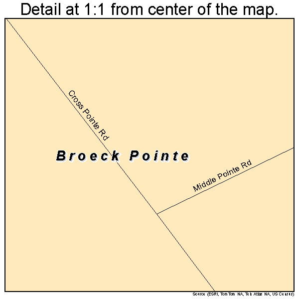 Broeck Pointe, Kentucky road map detail