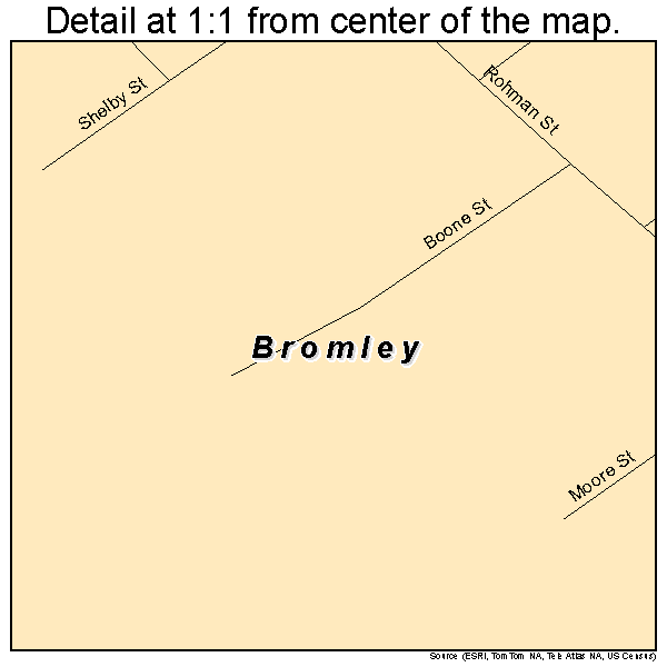 Bromley, Kentucky road map detail