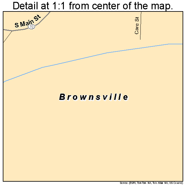 Brownsville, Kentucky road map detail