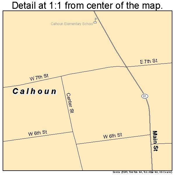 Calhoun, Kentucky road map detail