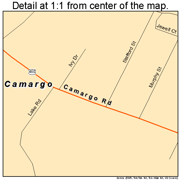 Camargo, Kentucky road map detail