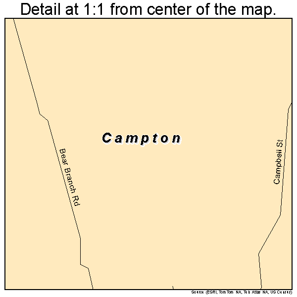 Campton, Kentucky road map detail