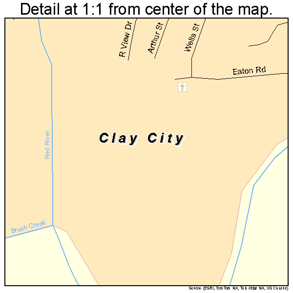 Clay City, Kentucky road map detail