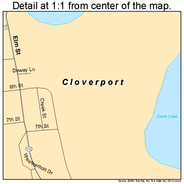 Cloverport, Kentucky road map detail