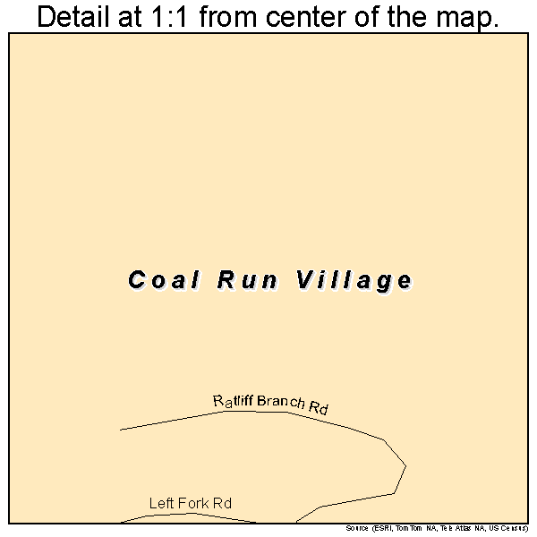 Coal Run Village, Kentucky road map detail