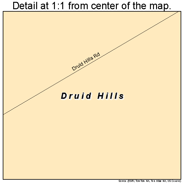Druid Hills, Kentucky road map detail
