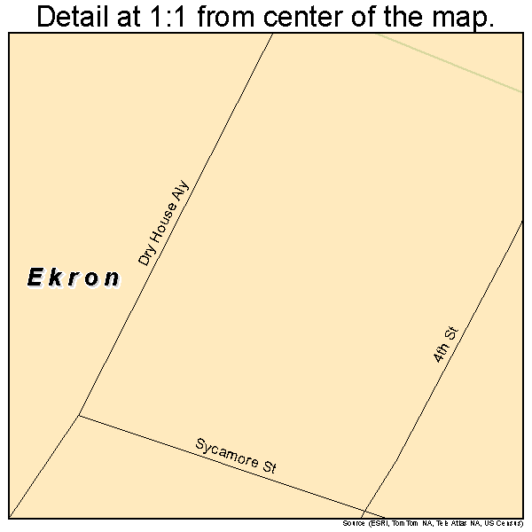 Ekron, Kentucky road map detail