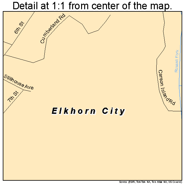 Elkhorn City, Kentucky road map detail