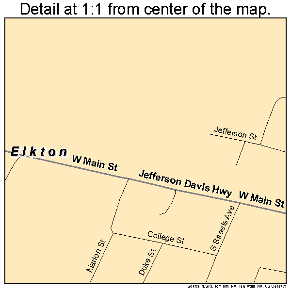 Elkton, Kentucky road map detail