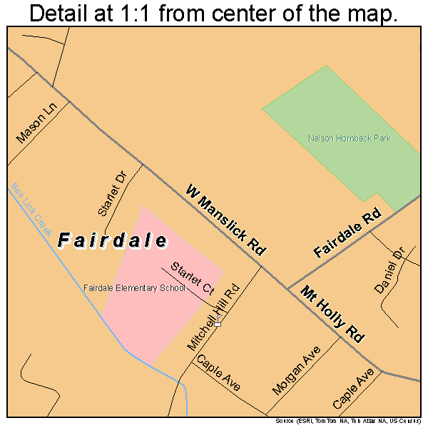 Fairdale, Kentucky road map detail