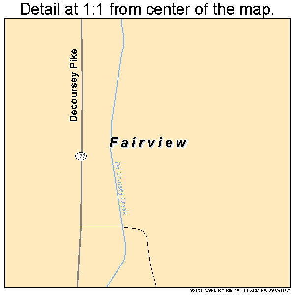 Fairview, Kentucky road map detail