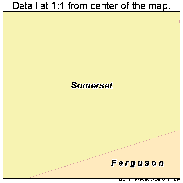 Ferguson, Kentucky road map detail