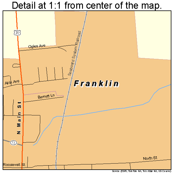 Franklin Kentucky Street Map 2128918
