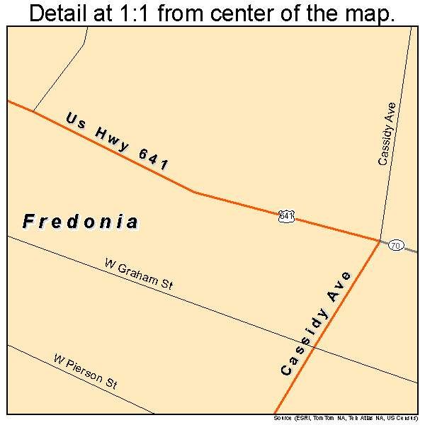 Fredonia, Kentucky road map detail