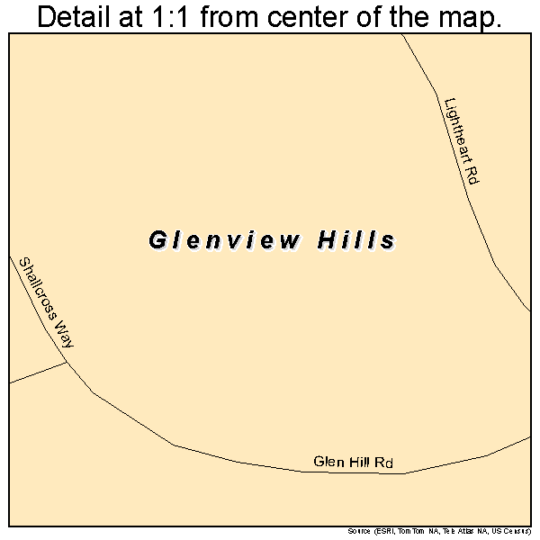 Glenview Hills, Kentucky road map detail