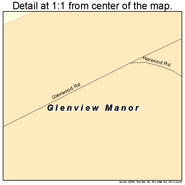 Glenview Manor, Kentucky road map detail