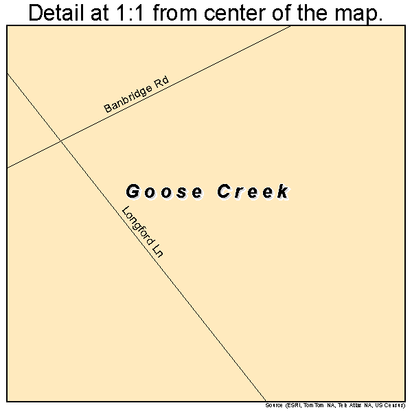 Goose Creek, Kentucky road map detail