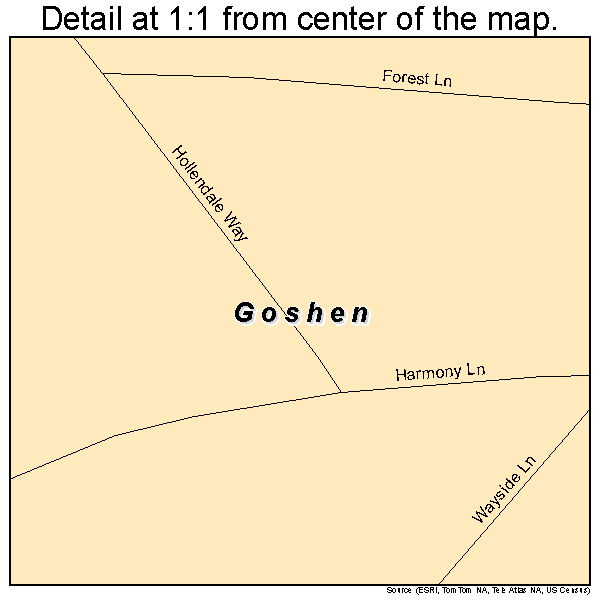 Goshen, Kentucky road map detail