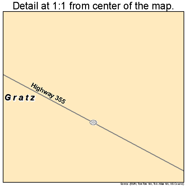 Gratz, Kentucky road map detail