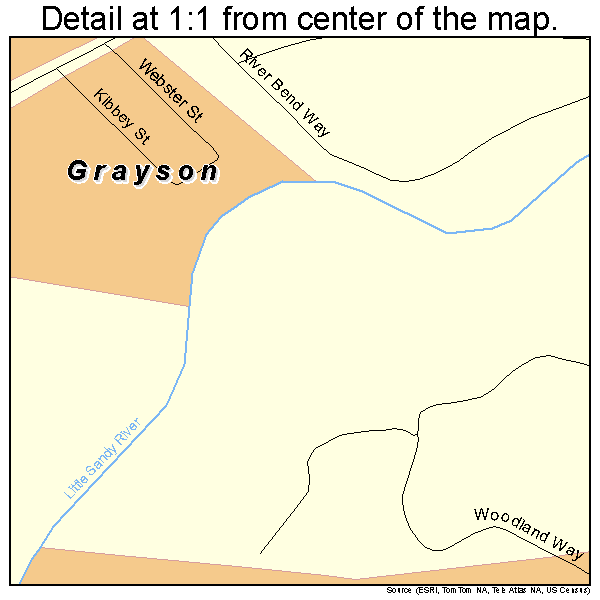 Grayson, Kentucky road map detail