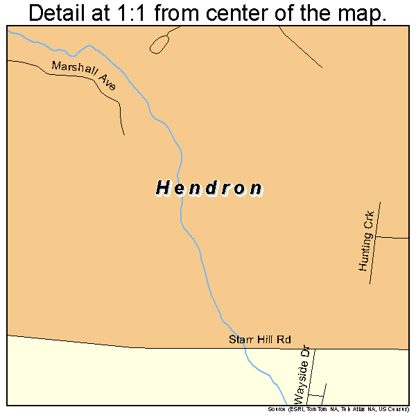 Hendron, Kentucky road map detail