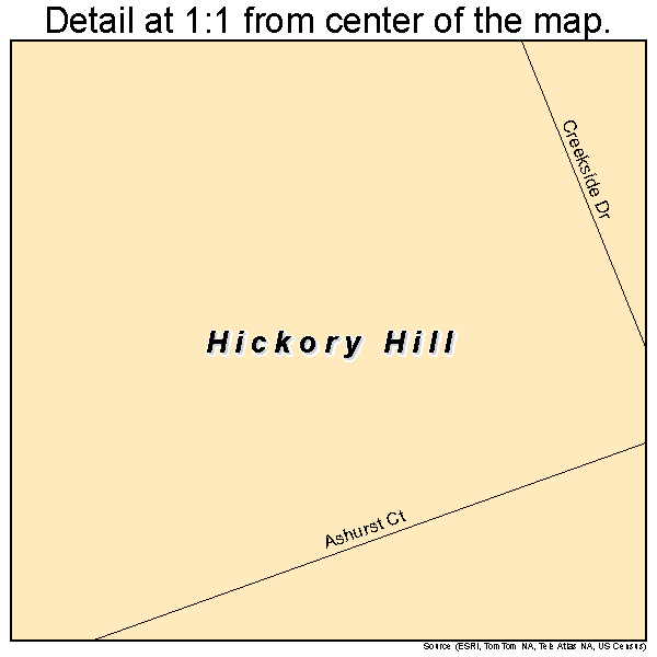 Hickory Hill, Kentucky road map detail
