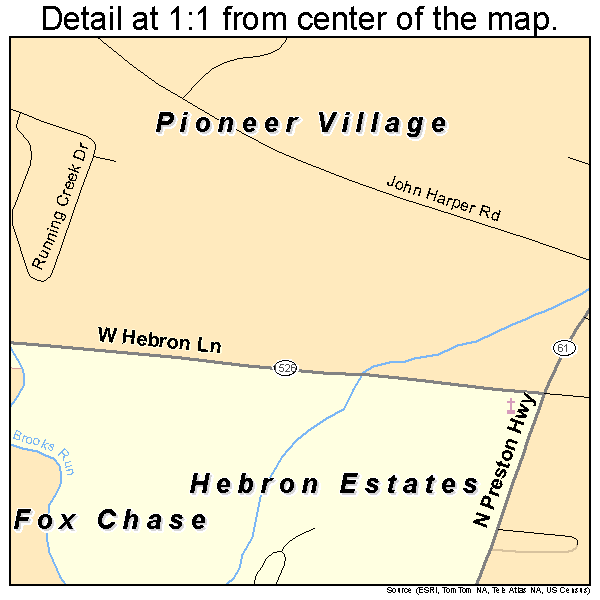 Hillview, Kentucky road map detail