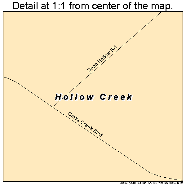 Hollow Creek, Kentucky road map detail