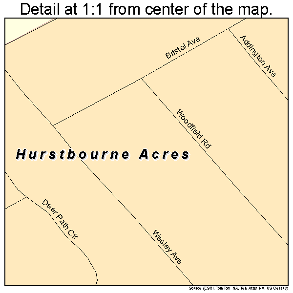 Hurstbourne Acres, Kentucky road map detail