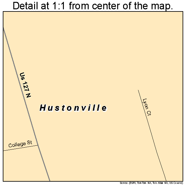 Hustonville, Kentucky road map detail