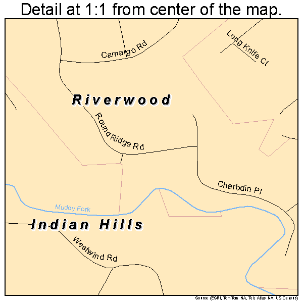 Indian Hills, Kentucky road map detail