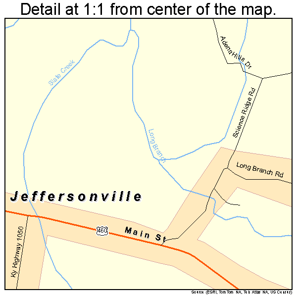 Jeffersonville, Kentucky road map detail