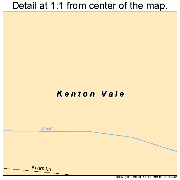 Kenton Vale, Kentucky road map detail
