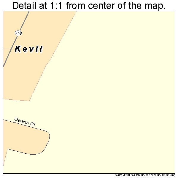 Kevil, Kentucky road map detail