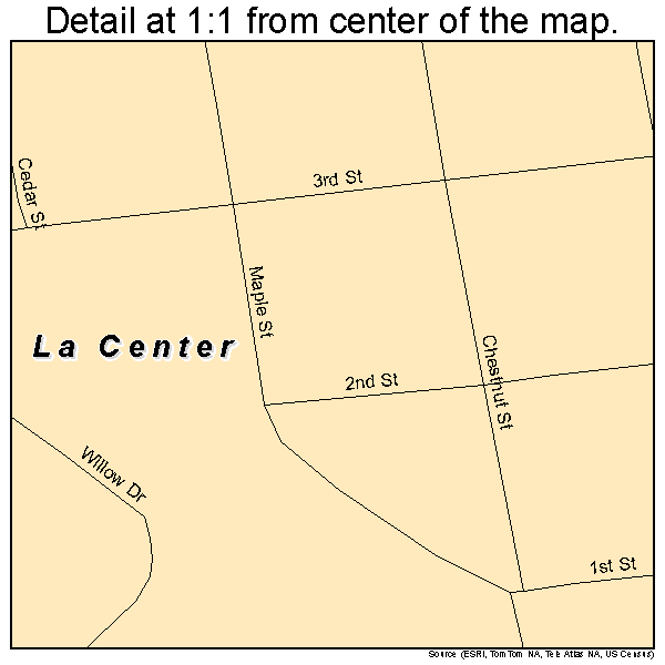 La Center, Kentucky road map detail