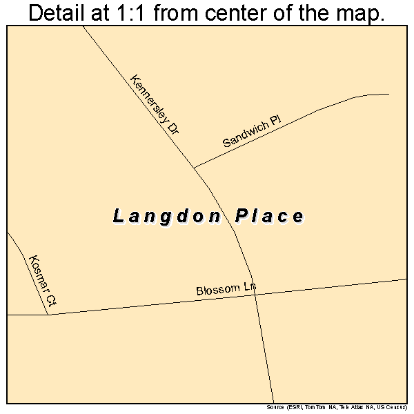 Langdon Place, Kentucky road map detail