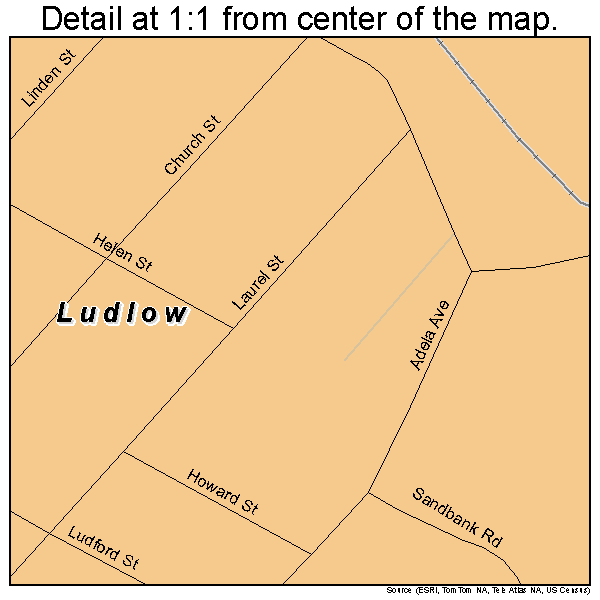 Ludlow, Kentucky road map detail