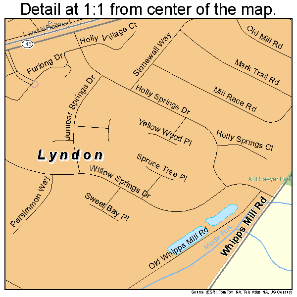 Lyndon, Kentucky road map detail