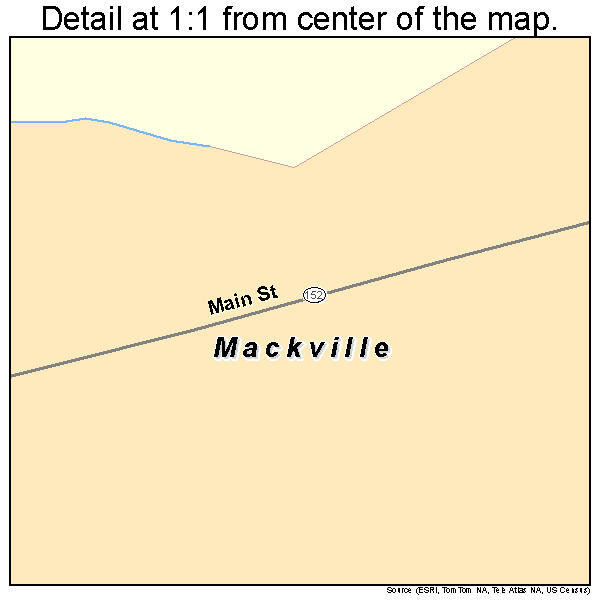 Mackville, Kentucky road map detail