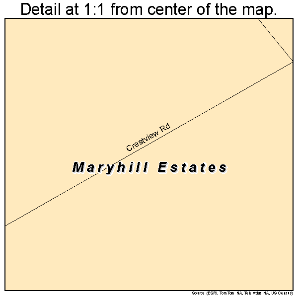 Maryhill Estates, Kentucky road map detail