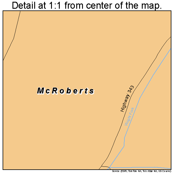 McRoberts, Kentucky road map detail