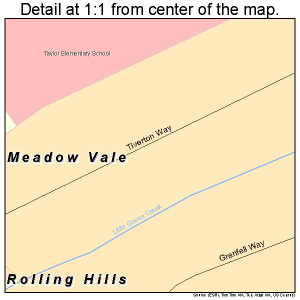 Meadow Vale, Kentucky road map detail