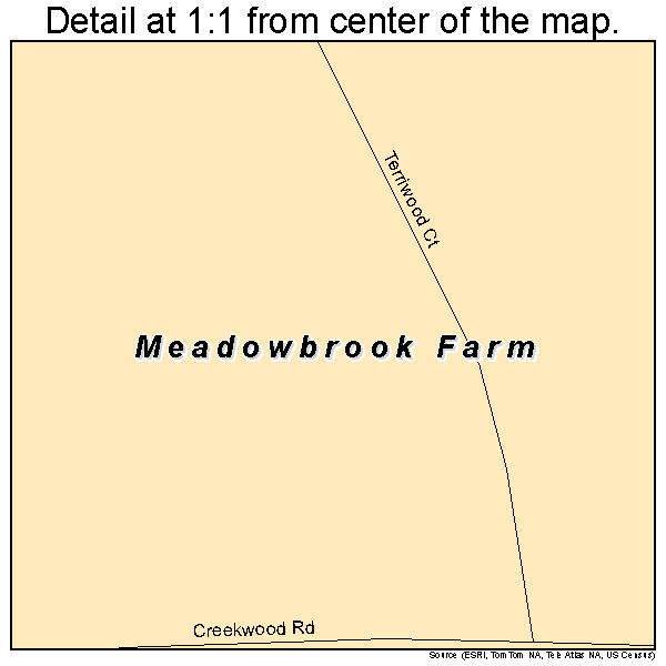 Meadowbrook Farm, Kentucky road map detail