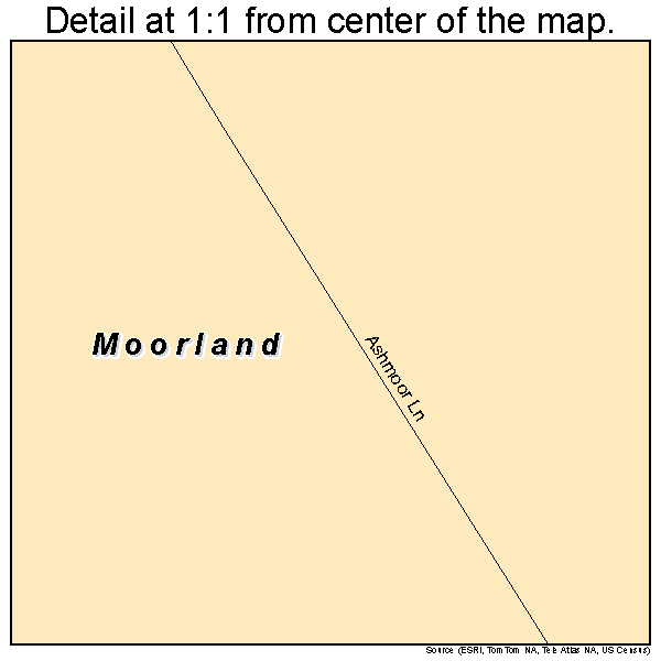 Moorland, Kentucky road map detail