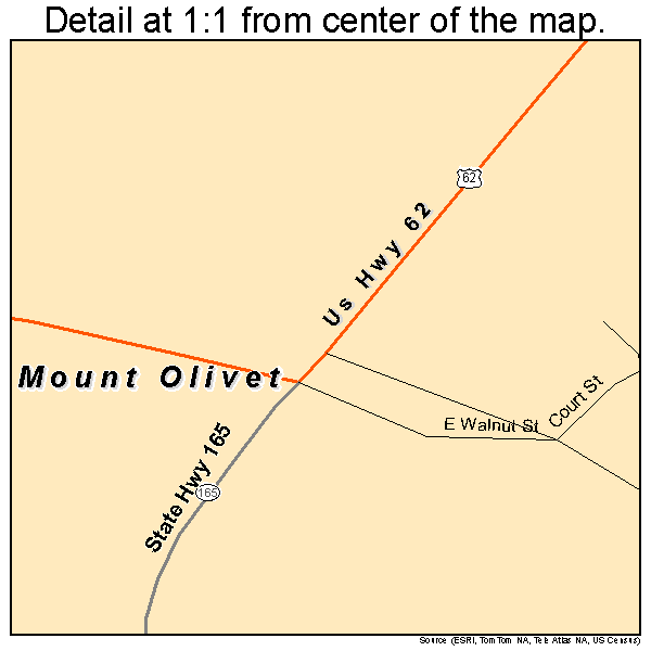 Mount Olivet, Kentucky road map detail