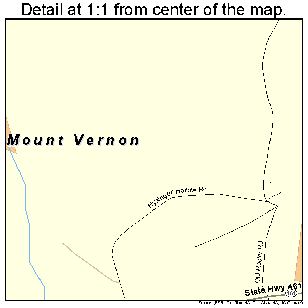 Mount Vernon, Kentucky road map detail