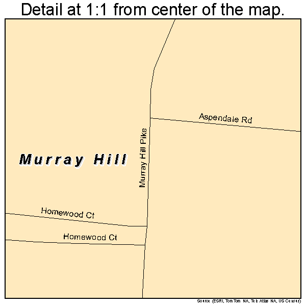 Murray Hill, Kentucky road map detail
