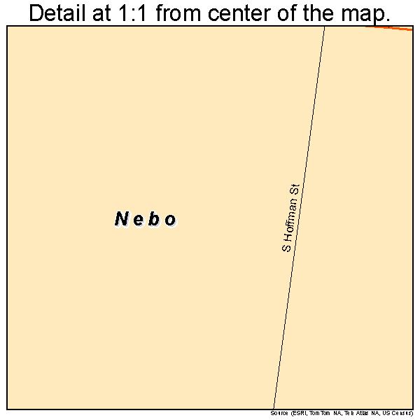 Nebo, Kentucky road map detail